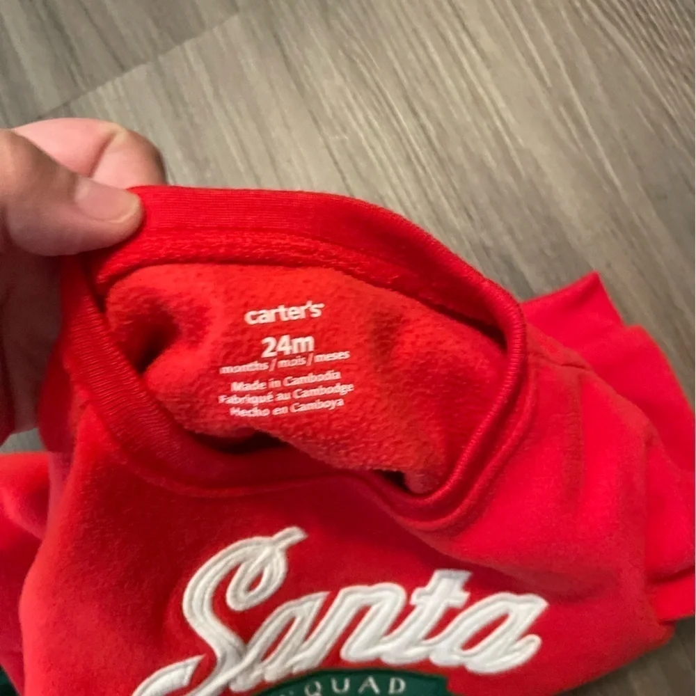 Carters fleece Santa Squad Red and Green Pajama Set size 24 months